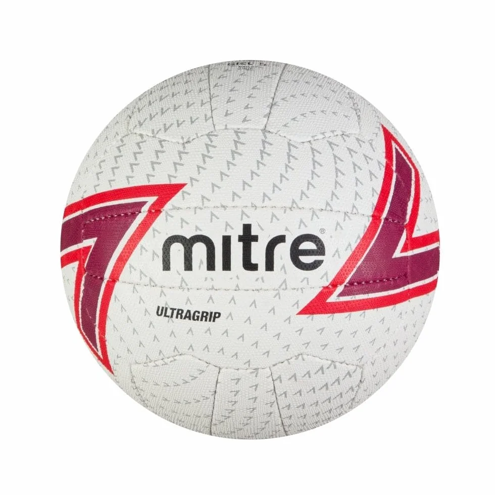 Mitre Ultragrip Netball, All Conditions Ball, Popular Style, Durable Design, White, Ball