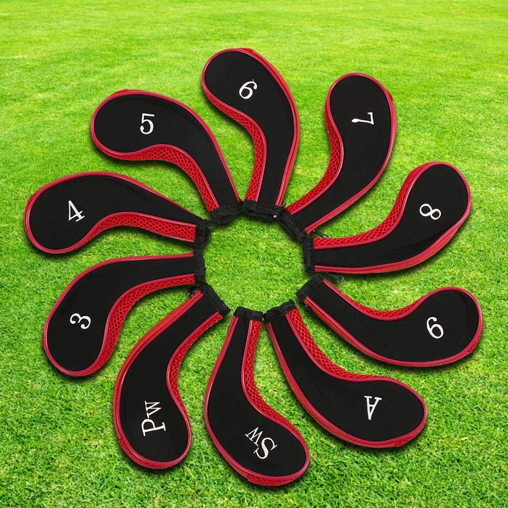 Fundas para Palos de Golf, Diseño Impermeable y Duradero en Neopreno, Cubiertas Premium 10 Piezas para Práctica Entrenamiento y Protección de Golfistas
