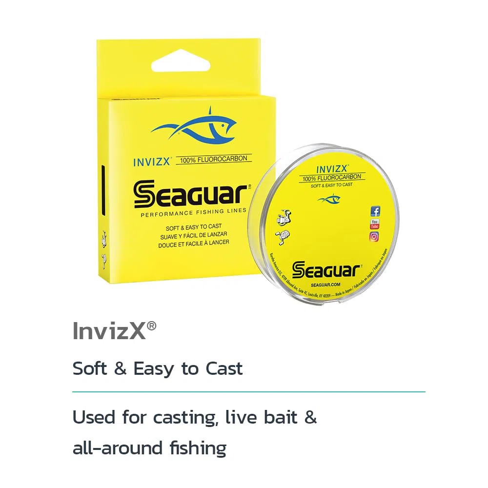 Seaguar Línea de Pesca de fluorocarbono Invizx 200 Yardas