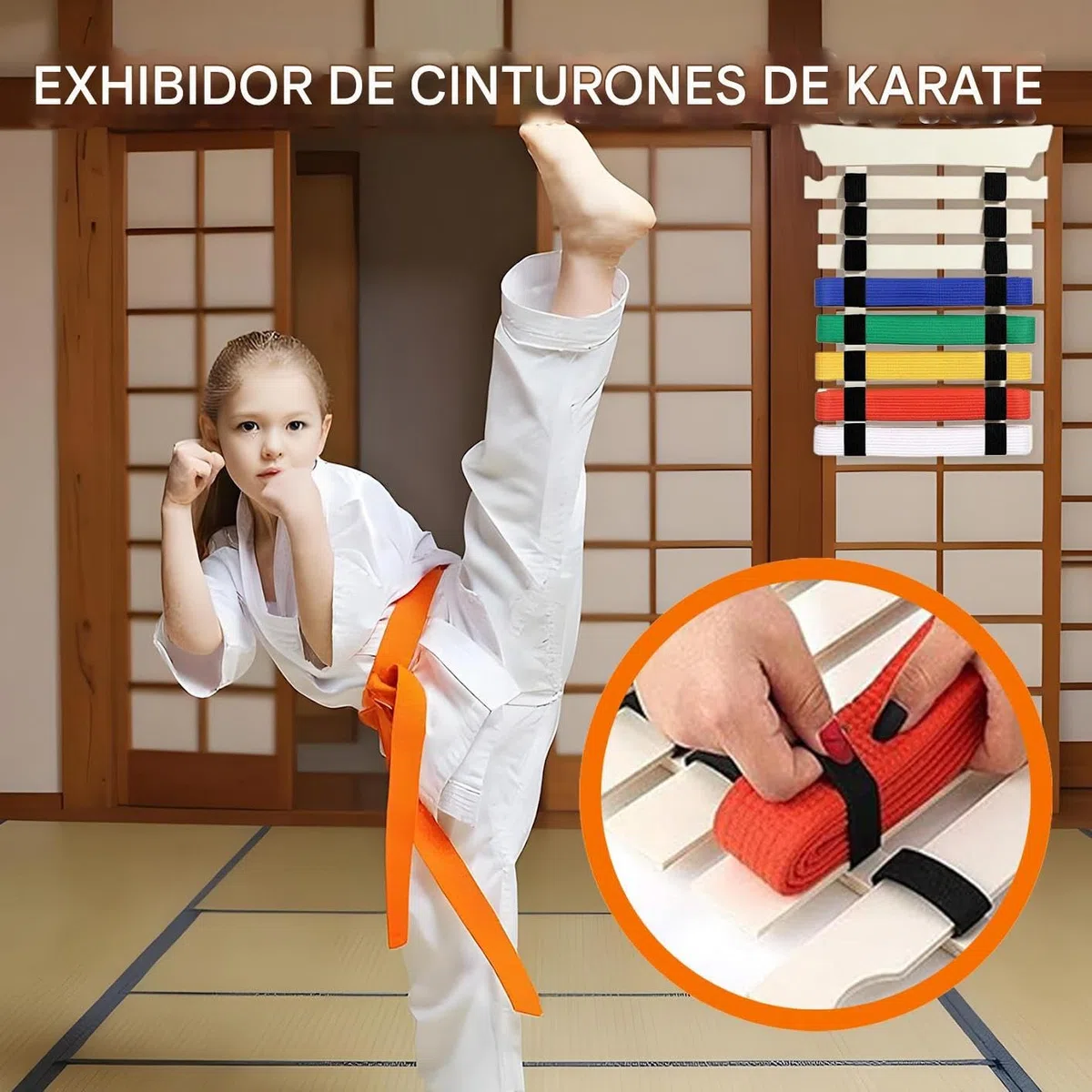Soporte para Cinturones De Karate,Organizador de Cinturones de Karate con Pegatinas Incluidas - Solución de Almacenamiento Deportivo Sin Montaje para Hombres Mujeres Niños y Adolescentes
