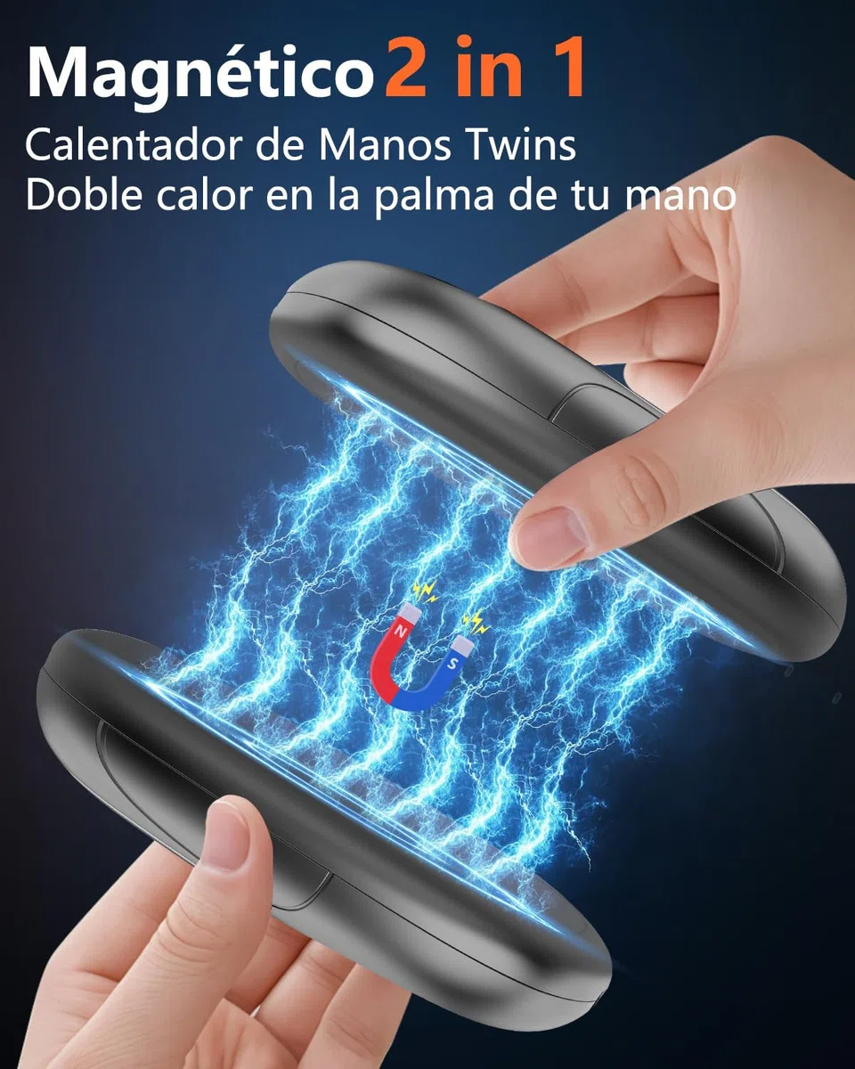 DDKJ Calentador de Manos Recargable 2 Piezas,Calienta Manos 18 Horas de Calor,Calientamanos Electrónico de Bolsillo,3 Niveles de Calor hasta 55℃,Hand Warmer,Regalos para Mujeres, Hombre
