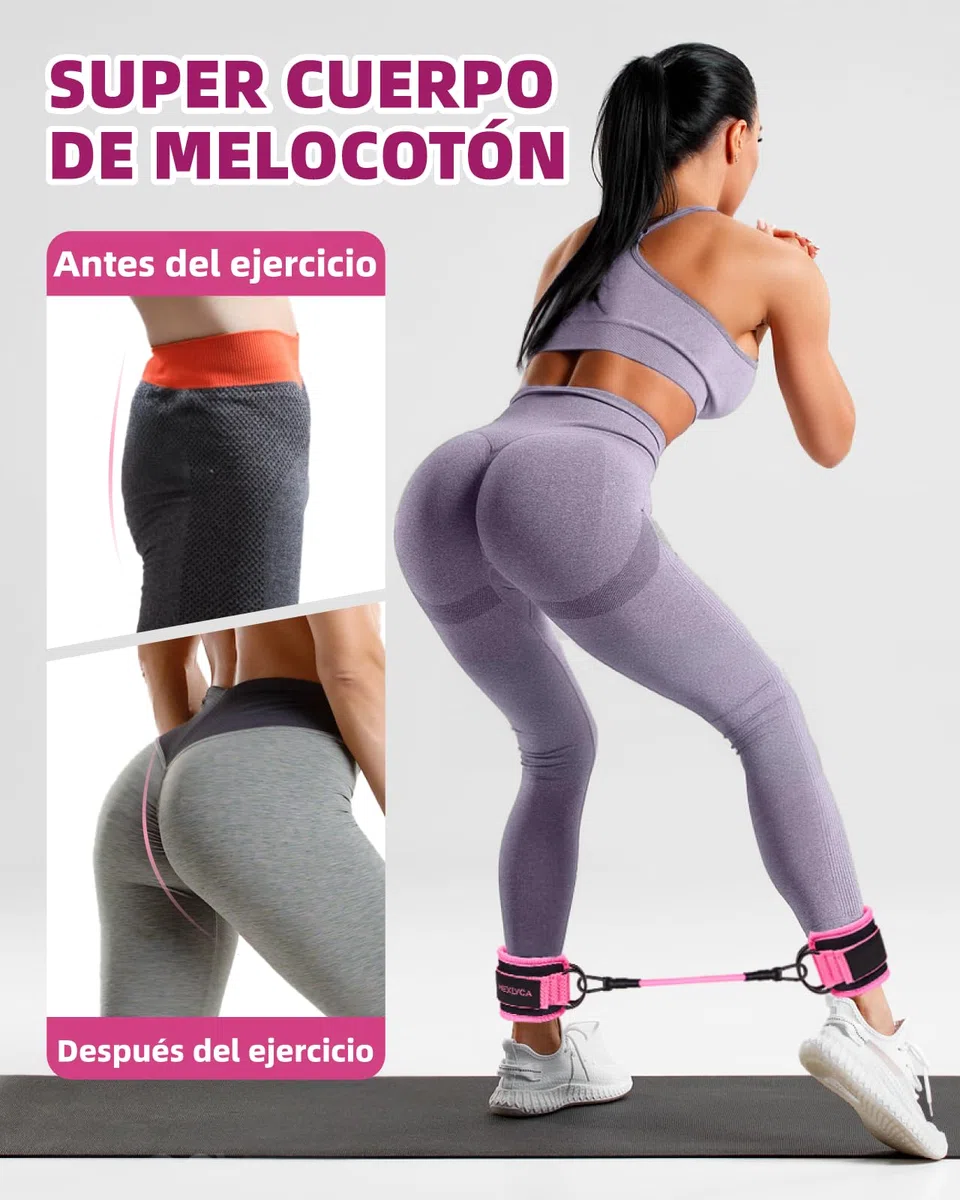 Set de Bandas elasticas 12 Piezas - Bandas de Resistencia TPE de 5 a 40 LB y Tobilleras Gym de 10 a 30 LB, para Entrenamiento, Fitness, Yoga y casa, Incluye guía de Entrenamiento y Bolsa