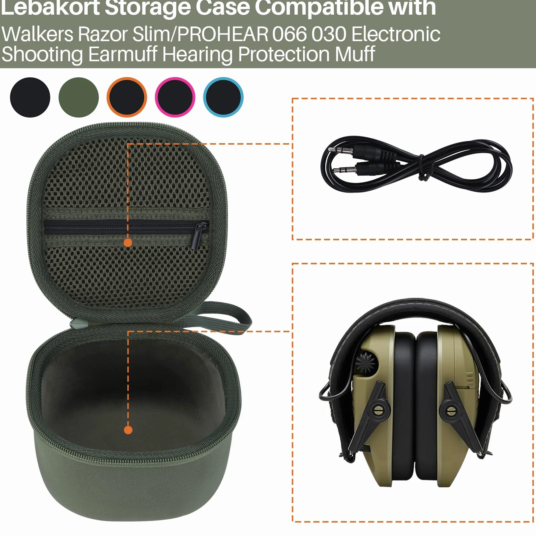 Lebakort Duro Viajar Caja Estuche Funda para Walker's Razor Slim/Razor X-TRM/Slim Muff
