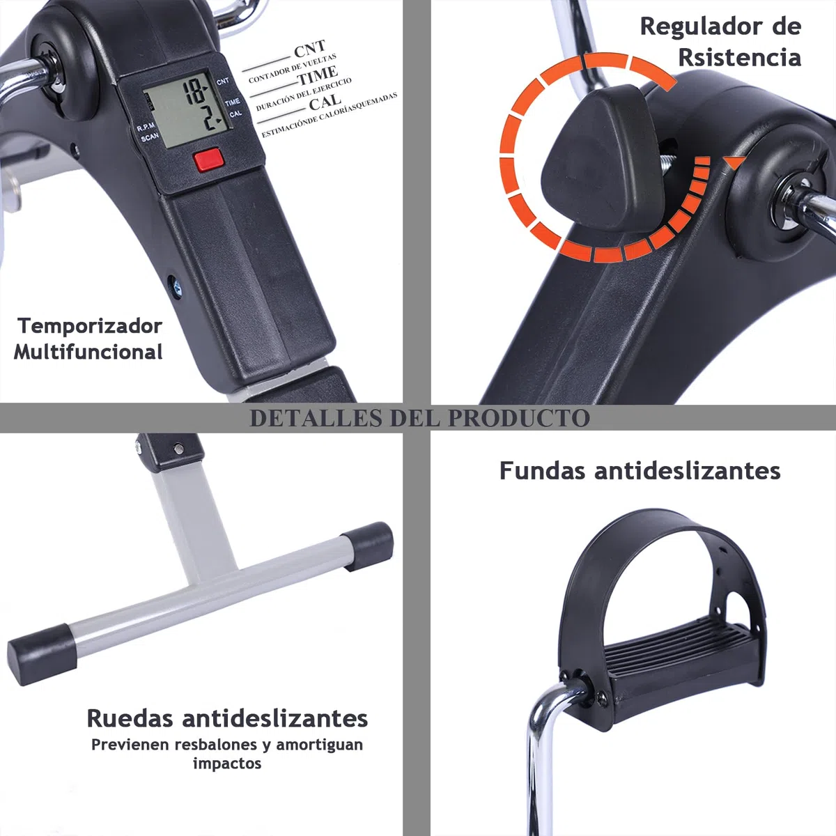 Mini Bicicleta Estatica Pedales,Pedaleador de Piernas y Brazos,LCD Pantalla y Resistencia Ajustable,Pedales Estaticos Personas Mayores,Pedaleador Estatico
