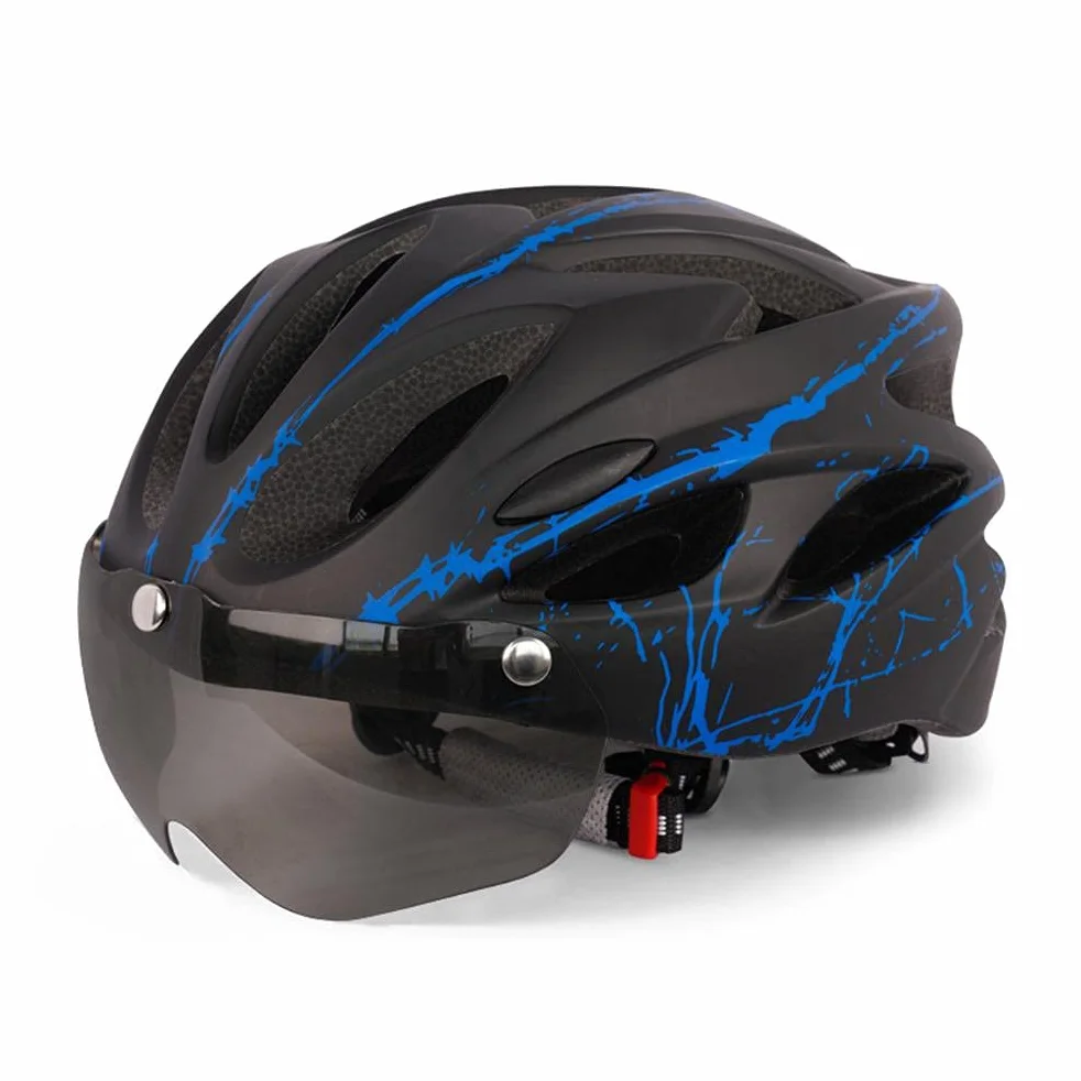 Casco Casco de Bicicleta, Casco Casco de Bicicleta para Adultos Hombres Mujeres Casco de Seguridad con Visera Magnética