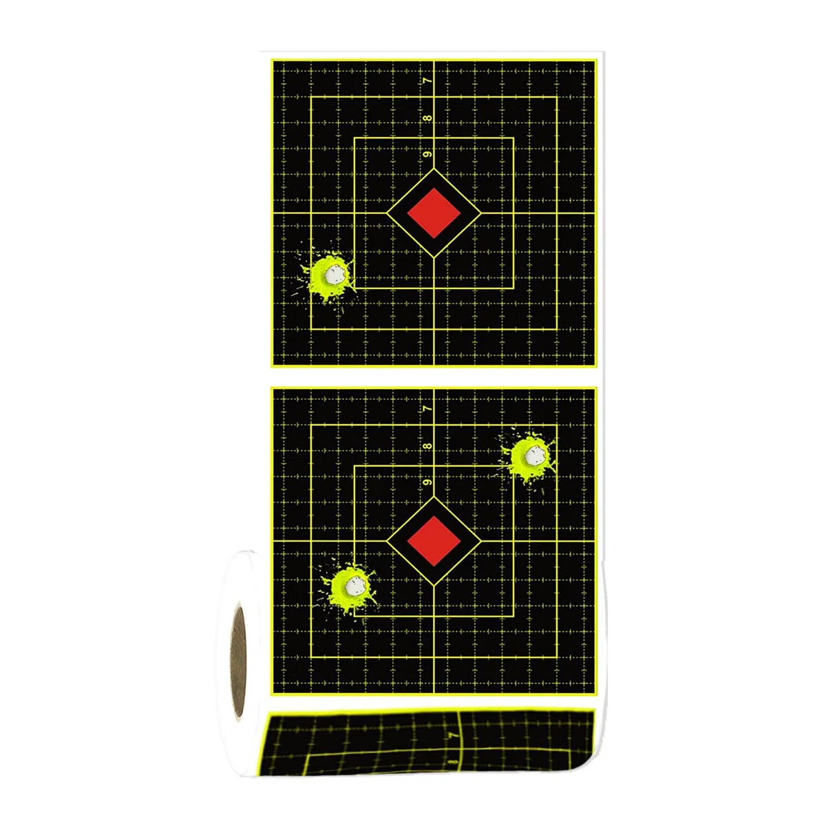Range Targets Splatter - 100 hojas de calcomanías reactivas de diana | 6 pulgadas adhesivas reactivas amarillas fluorescentes para práctica de tiro con arco, puntos de objetivo autoadhesivos
