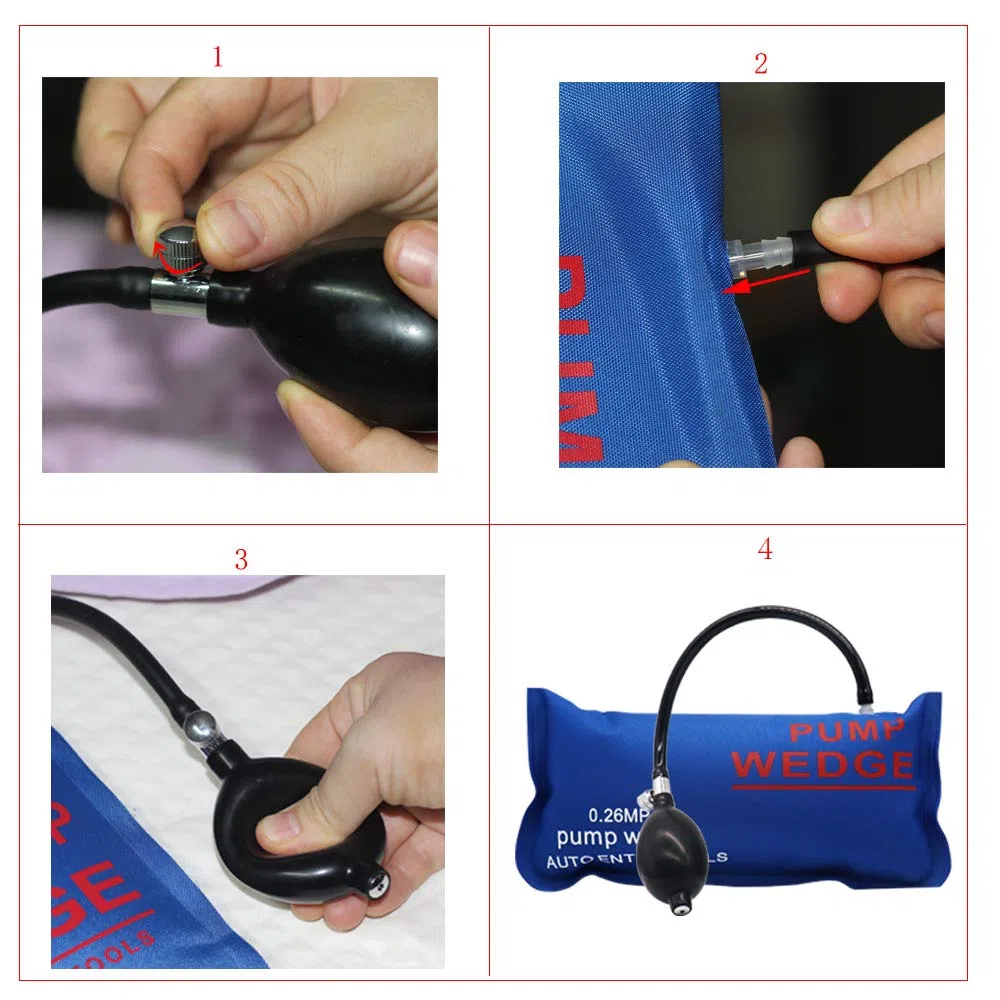 WANYIG 4 PiezasAir Wedge Pump Wedge Cuña del Aire Hinchable Barra de Palanca Universal Shim Inflable (Plaza+Rectángulo Grande)