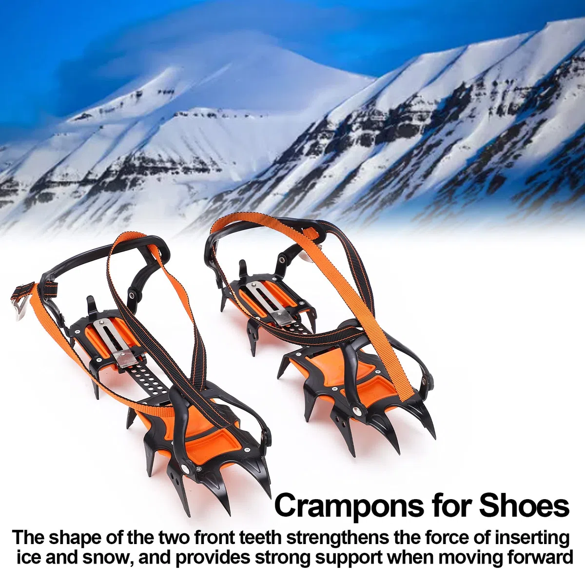 Crampones resbalan 12 Dientes de Resistencia para el Desierto del día de la Nieve, Agarre de Agarre Fuerte y de Transporte de Transporte, y transportan un Efecto de patín único,