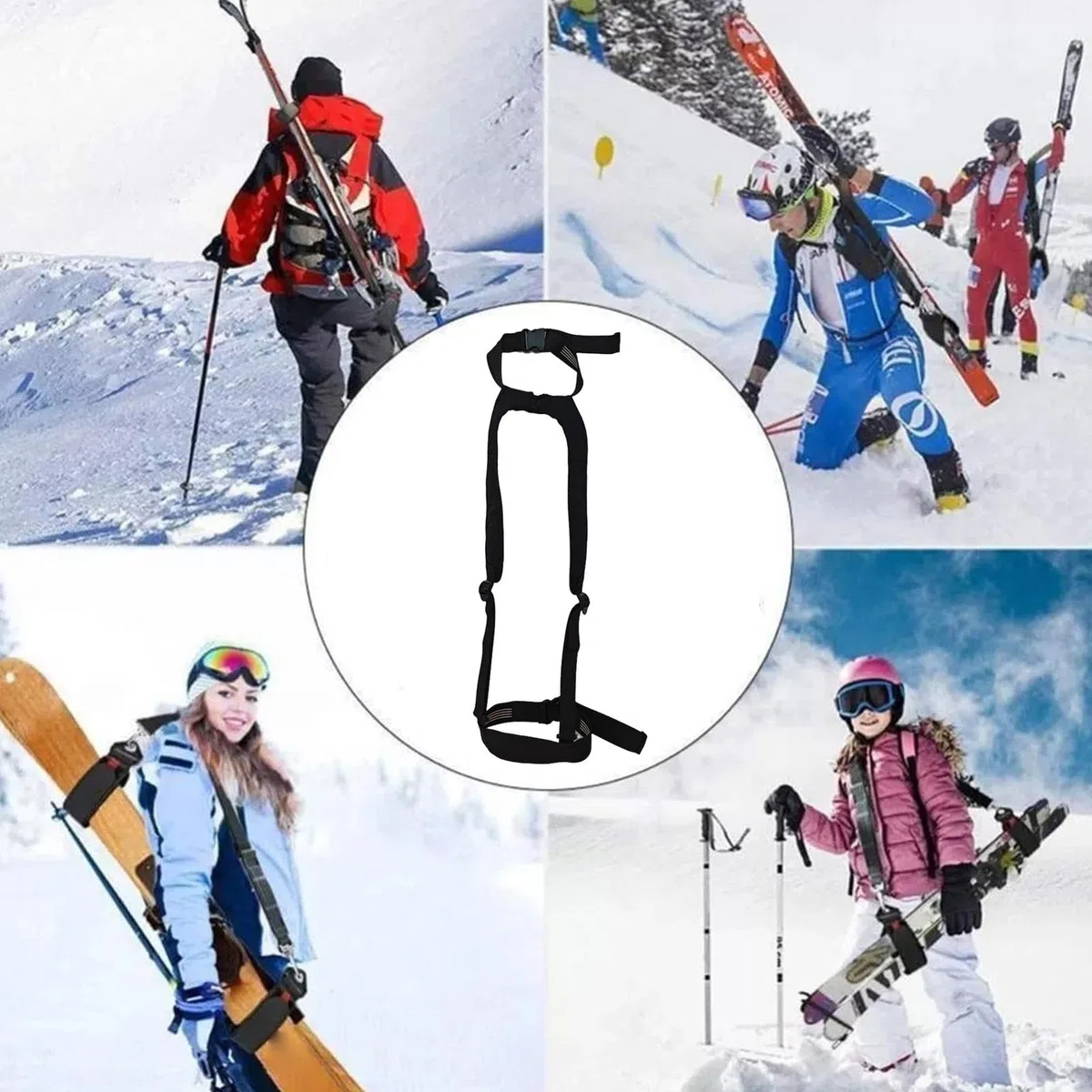 Correa de esquí, resistente al agua, snowboard Carrier, Ski Holder Strap, Compact Snowboard Binding Straps, Ski Carry Sling, Snowboard Carry Strap, Impermeable Ski Holder, Outdoor Ski Binding Strap