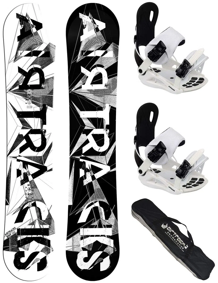 AIRTRACKS Snowboard Set (Paquete Completo) Tabla BWF Mujer + Fijaciones Star W/Fijaciones Master W FASTEC + SB Bag /140 145 150 155 / cm