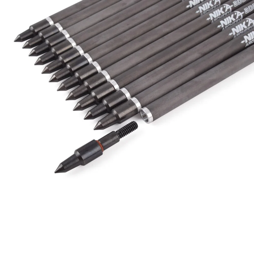 12 piezas de pernos de ballesta de carbono de 7.5 "para flechas de tiro con arco del sistema Cobra Adder de ballesta, flechas de caza con flecha de 2" con punta de punta de flecha de repuesto
