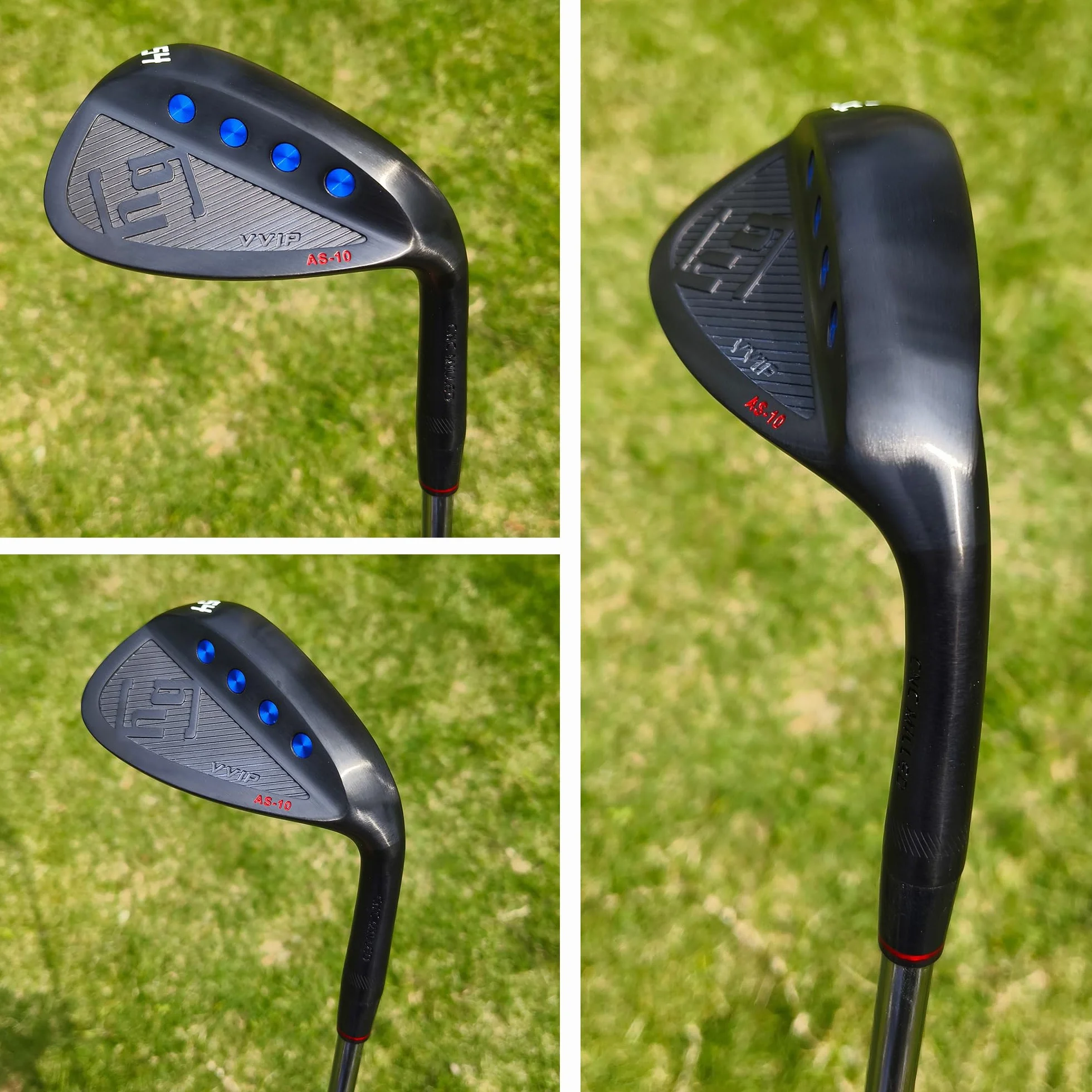 Yamato Juego de cuñas de golf de cara completa o cuñas de golf individuales 50/52/54/56/58/60 forjadas, cuña de arena para palos de golf fresados (acero inoxidable, 52 grados, regular, derecha)