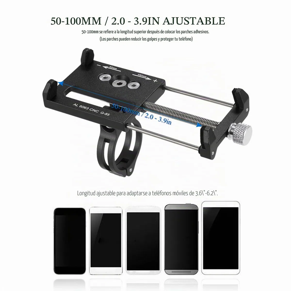Lixada Universal Soporte de Teléfono Ajustable de la Bicicleta de Soporte GPS Bracket Cradle Clamp para Bicicleta de Montaña (Negro)