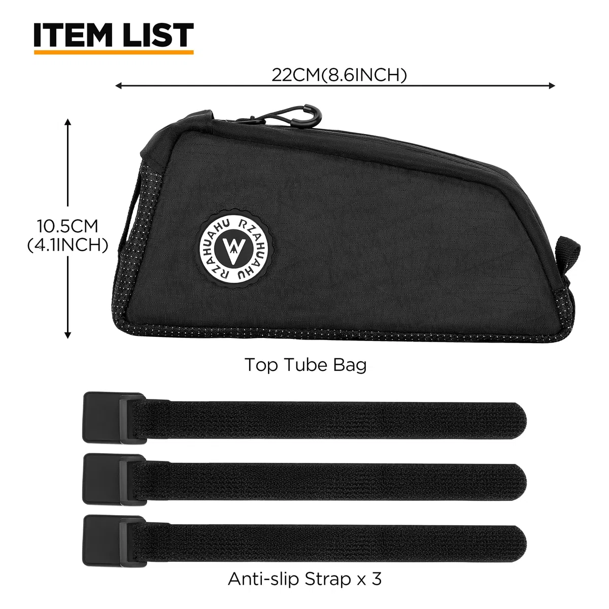 ENJOHOS Bolsa para el Cuadro de Bicicleta Bolsa para Top Tubo Superior Repelente al Agua, Bolsas Frontal Bikepacking para MTB Carretera Montaña Bici Gravel Bike Accesorio, Negro- 1L