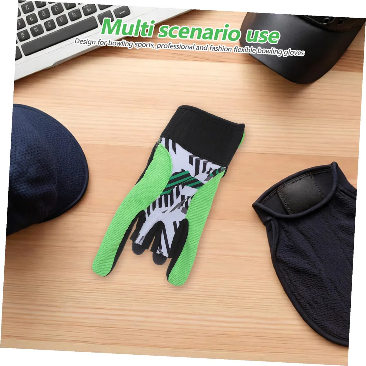 Guantes De Bolos Profesionales Antideslizantes Transpirables Guantes Deportivos con Ajuste Autoadhesivo En Muñeca para Juego Preciso Talla L 8.26X3.74X0.11In