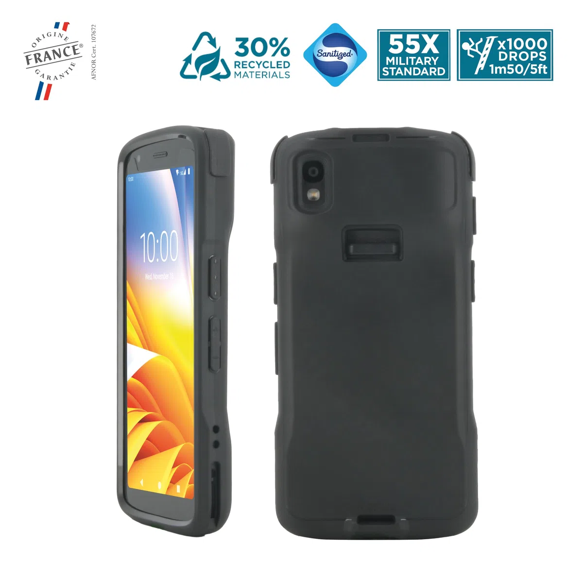 Mobilis Funda para Zebra TC22 & TC27 (Parte Posterior Cerrada), Protección contra Caídas Grado Militar Antigolpes, Carcasa Reforzada para Ordenador Móvil Compatible Estación de Carga