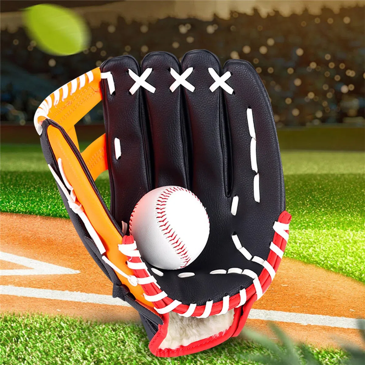 Guantes de béisbol juveniles, guantes de softbol deportivos - Guantes individuales de béisbol deportivos y profesionales | Equipo de práctica de entrenamiento deportivo al aire libre en serie de