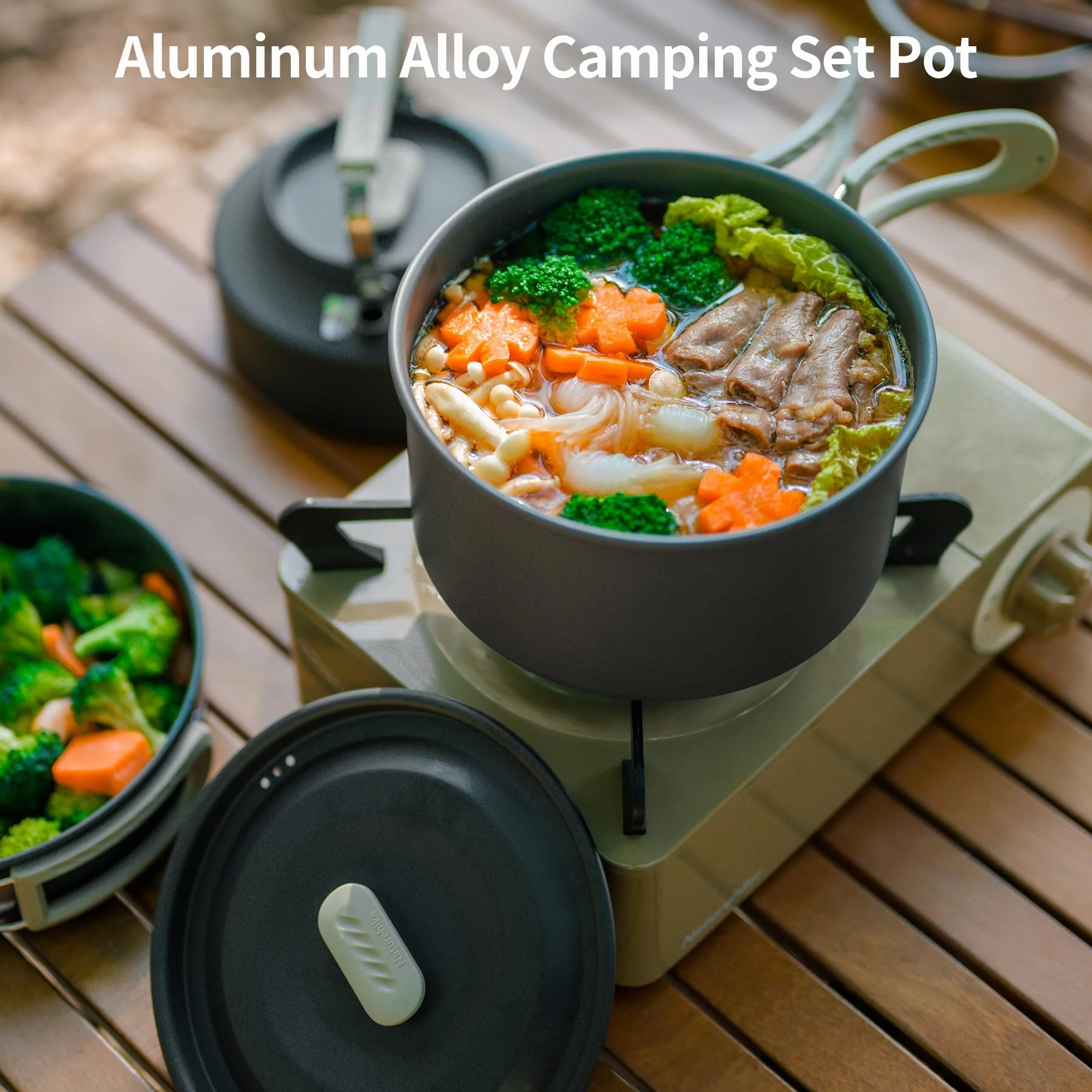 Naturehike Sarten Camping Mueble Cocina Camping Vajilla Camping 2-4 & 4-7 Personas Kit Cocina Camping