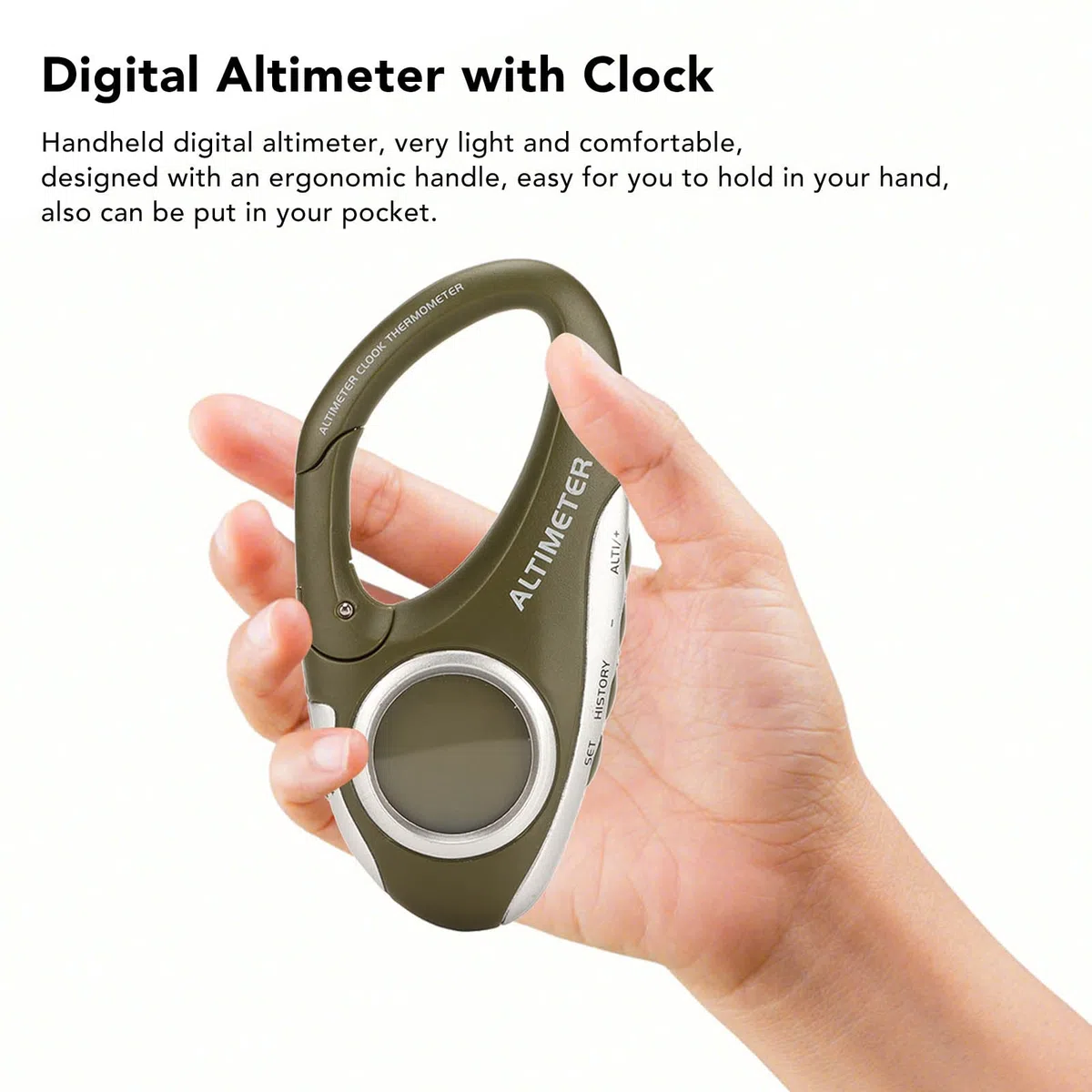 Yunseity Barómetro de Altímetro Digital, Monitor de Pronóstico del Tiempo de Mano y Reloj, con Retroiluminación, para Senderismo, Escalada, Caza