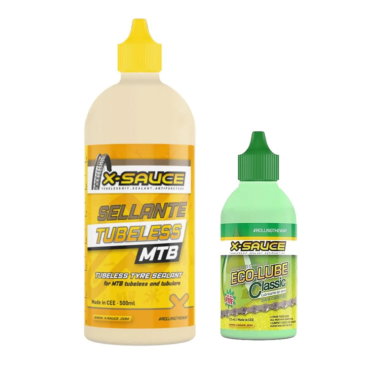 X-Sauce MTB - Lubricante de Cera + Sellante Antipinchazos Tubeless | Mantenimiento Bicicleta de Montaña | Compatible con Ruedas sin Cámara