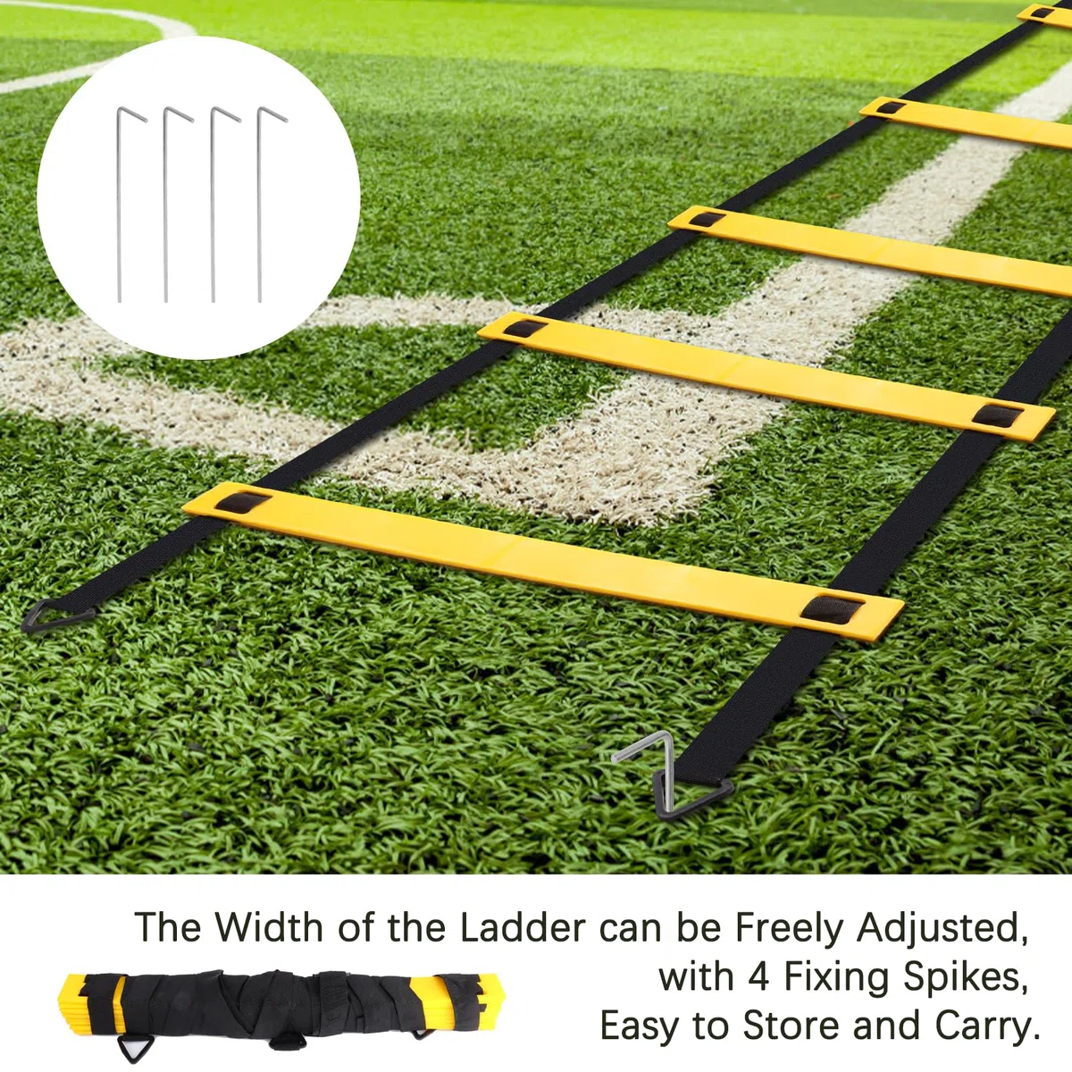 Speed Agility Training Kit para Agilidad, Speed Agility Training Kit para Agilidad con Escalera de Agilidad, 12 Conos de Disco, Paraguas de Resistencia y Bolsa Portaobjetos