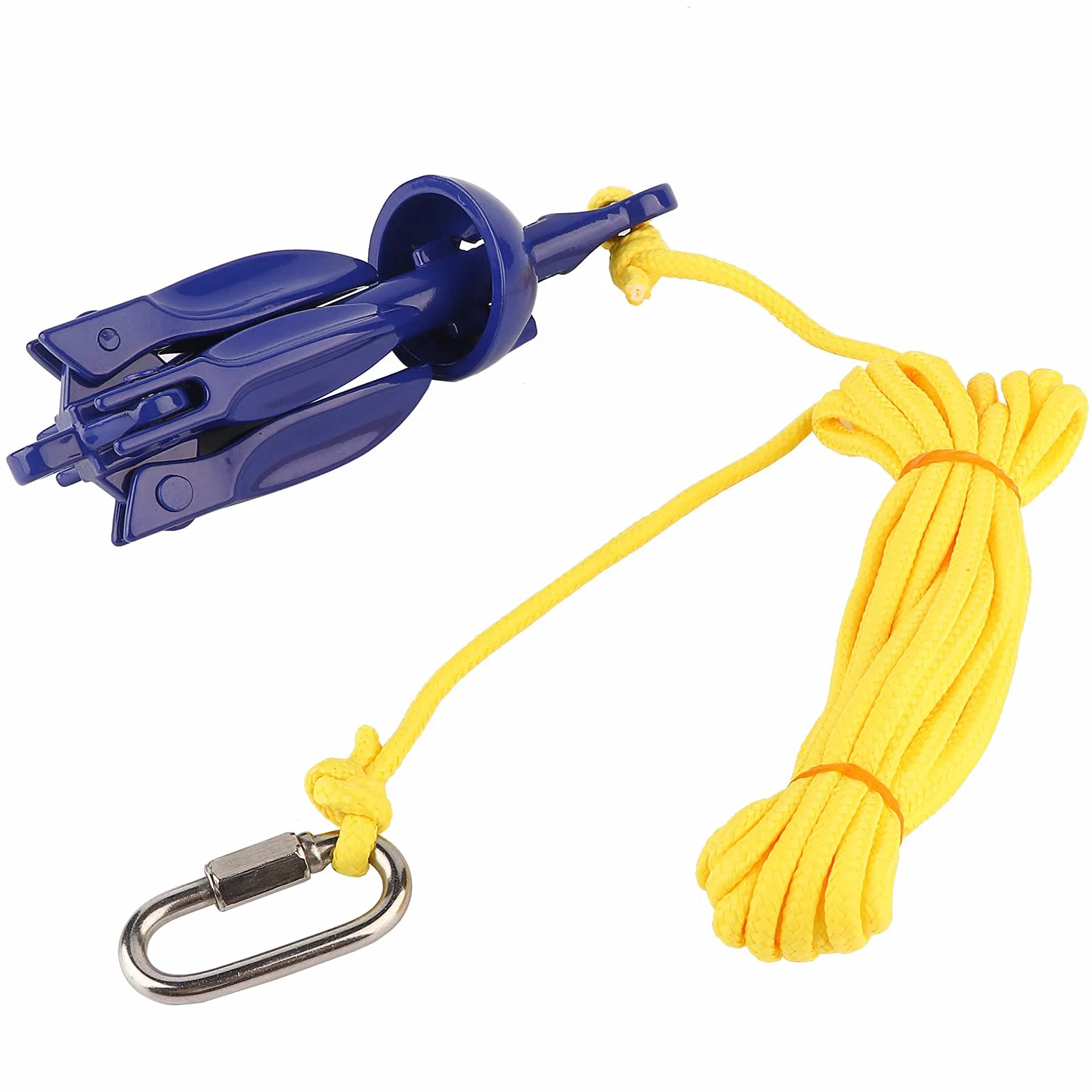 Kit Ancla Plegable Barco Pequeña Ancla Moto, Plegable Barco Pequeña, Portátil para Kayak, Canoa Duradera Barco, Aluminio, Inflable Hebilla Cuerda