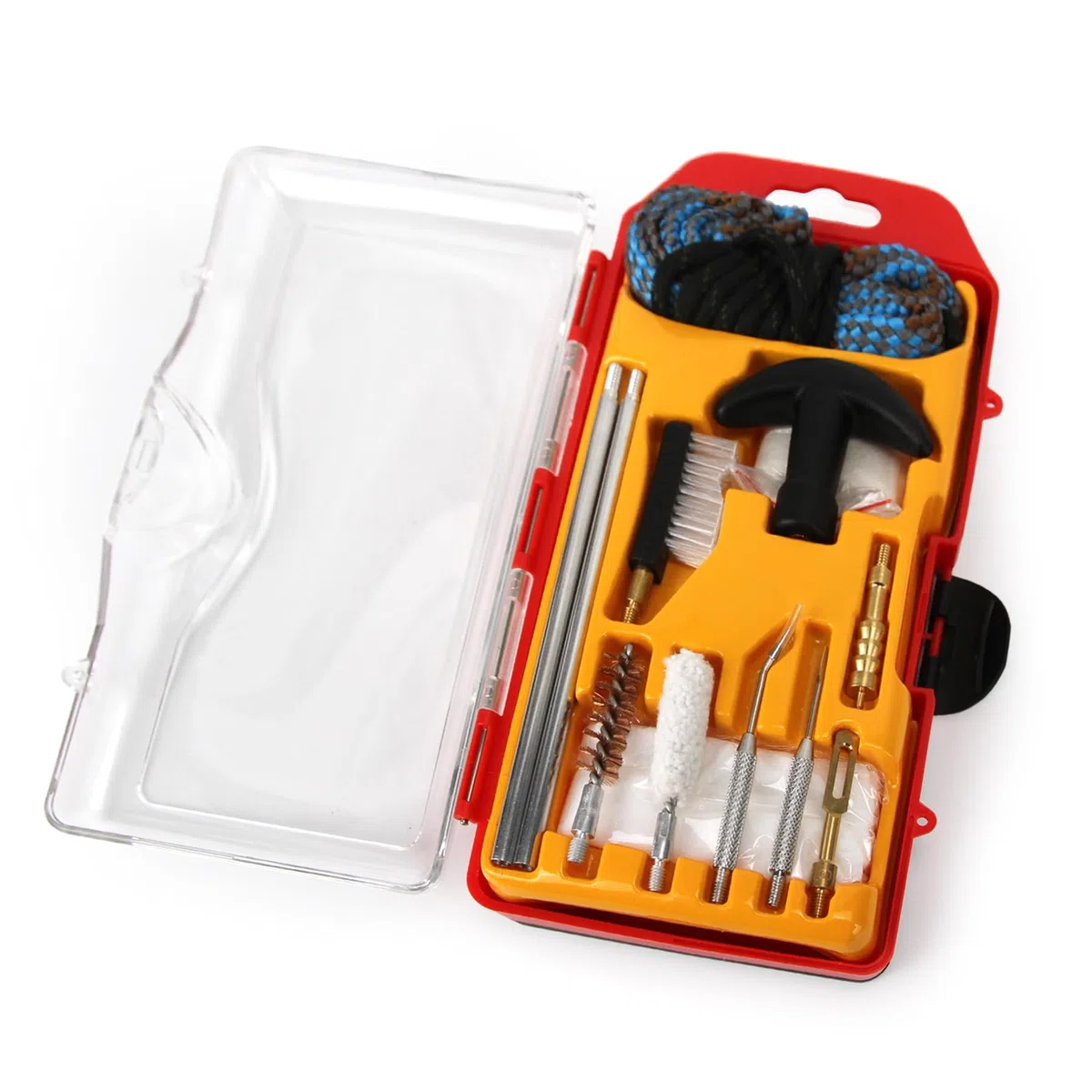 GUGULUZA 357cal - Kit de limpieza de armas para pistola de 9 mm, incluye cuerda de limpieza de barril, cepillo y soporte para parches