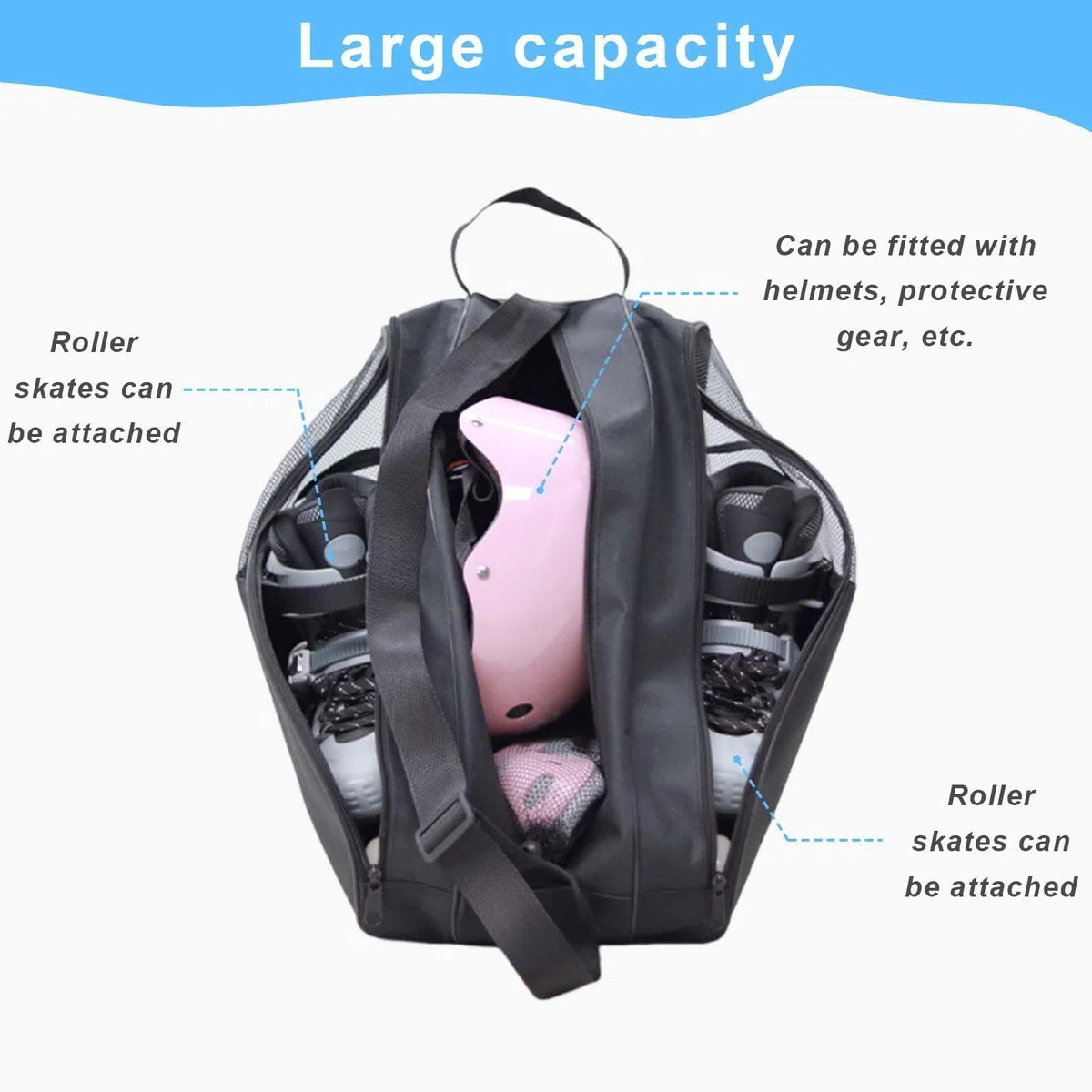 Bolsa para Patines en línea,Tres Capas,Bolsa para Patines de Ruedas,Bolsa para Patinadores,Bolsa para Patines para Adultos,Bolsa para Patines de Hielo,Adecuado para Patines y Patines de Hielo
