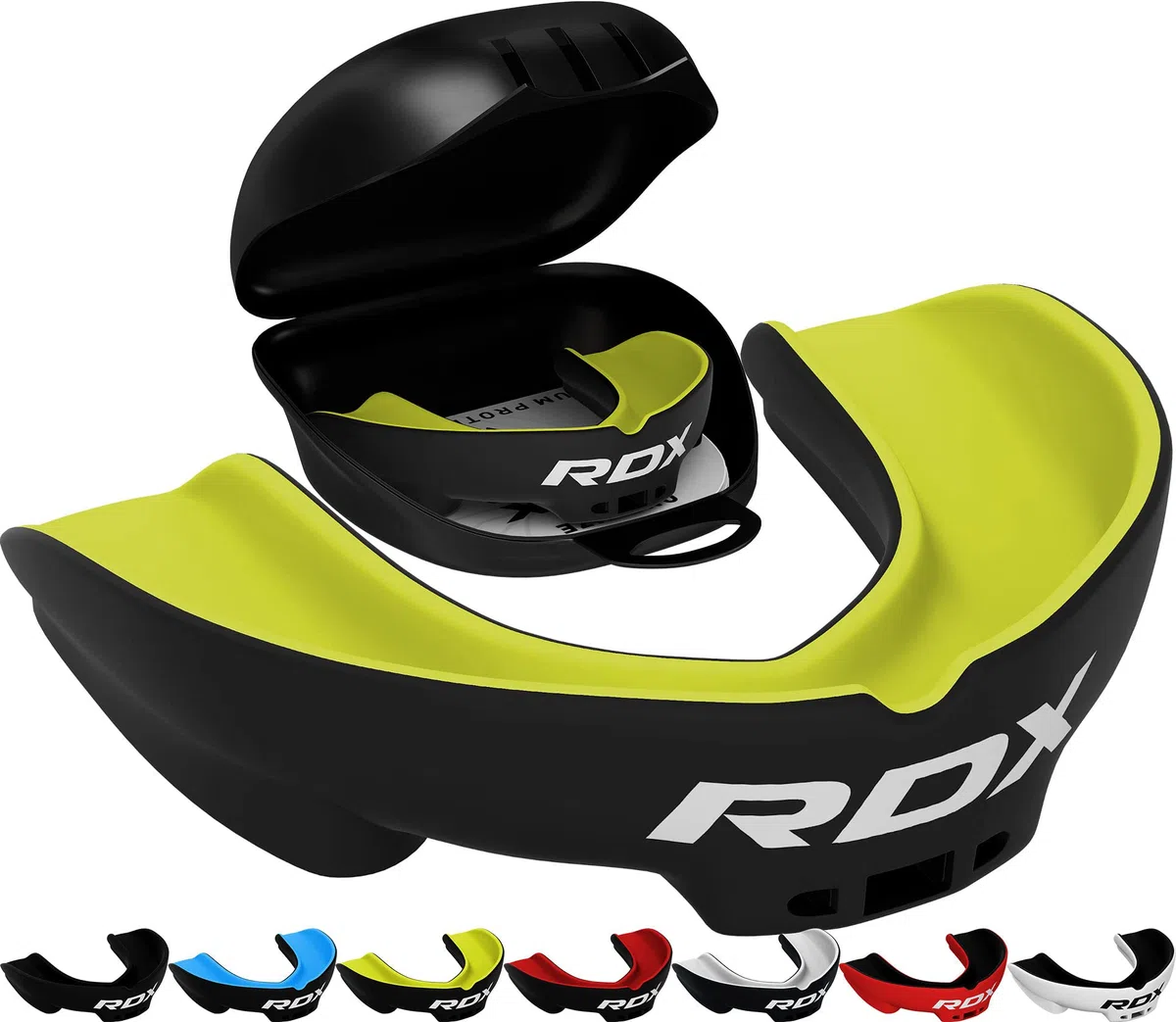 RDX Bucales Protectores, Bucales Unisex Boxeo MMA Deportes de Contacto Entrenamiento Muay Thai, Karate Kickboxing Hockey, con un Estuche de Almacenamiento Completo, Adultos Mayores de 12 Años