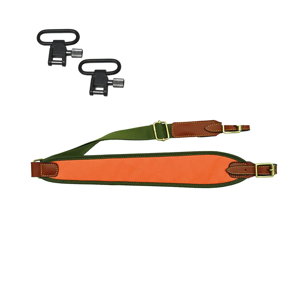 Porta Fusil con Interior en Neopreno y Cordura Exterior Naranja, Correa Porta Rifle Naranja Reflectante, enganches incluidos.