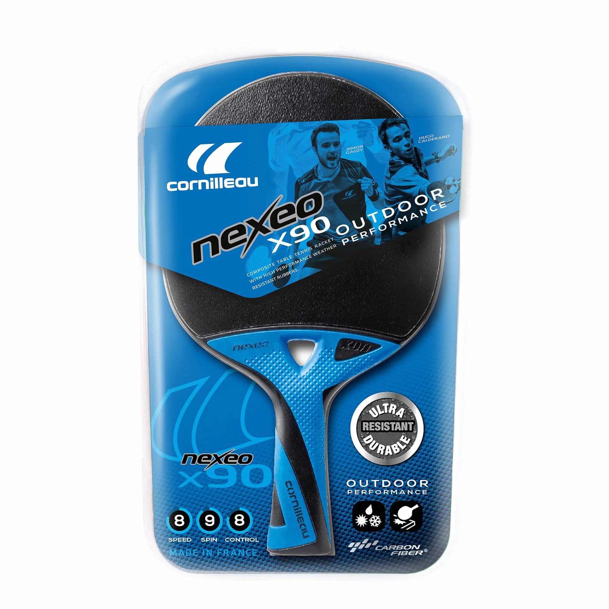 Cornilleau Nexeo X90 Carbon Raqueta, Unisex Adulto, Azul y Negro, Talla Única