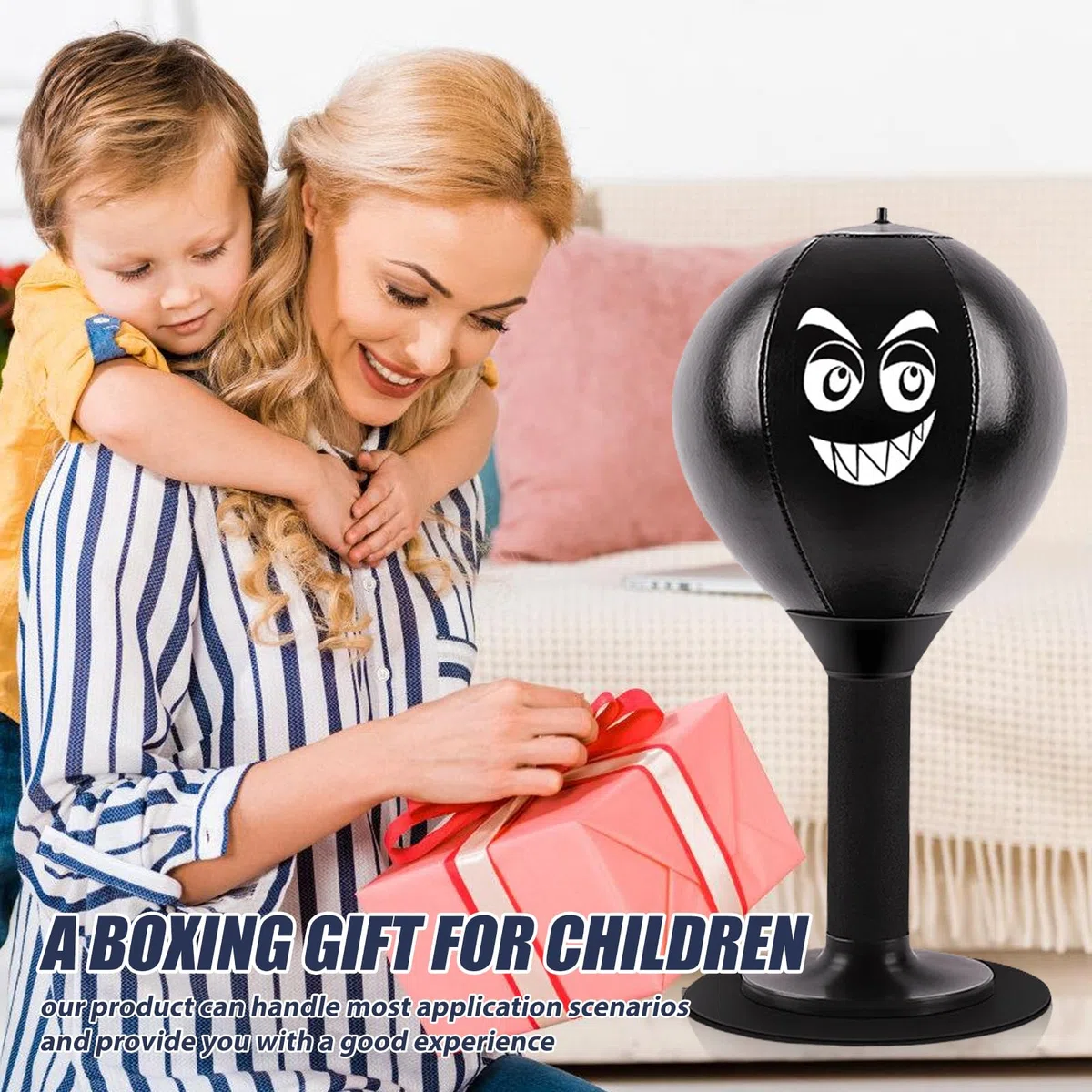 Punchingball Mesa de escritorio, bolsa de punching para adultos, mini saco de boxeo con ventosas fuertes y bomba de aire, saco de boxeo para casa y escritorio para aliviar el estrés, mesa saco de