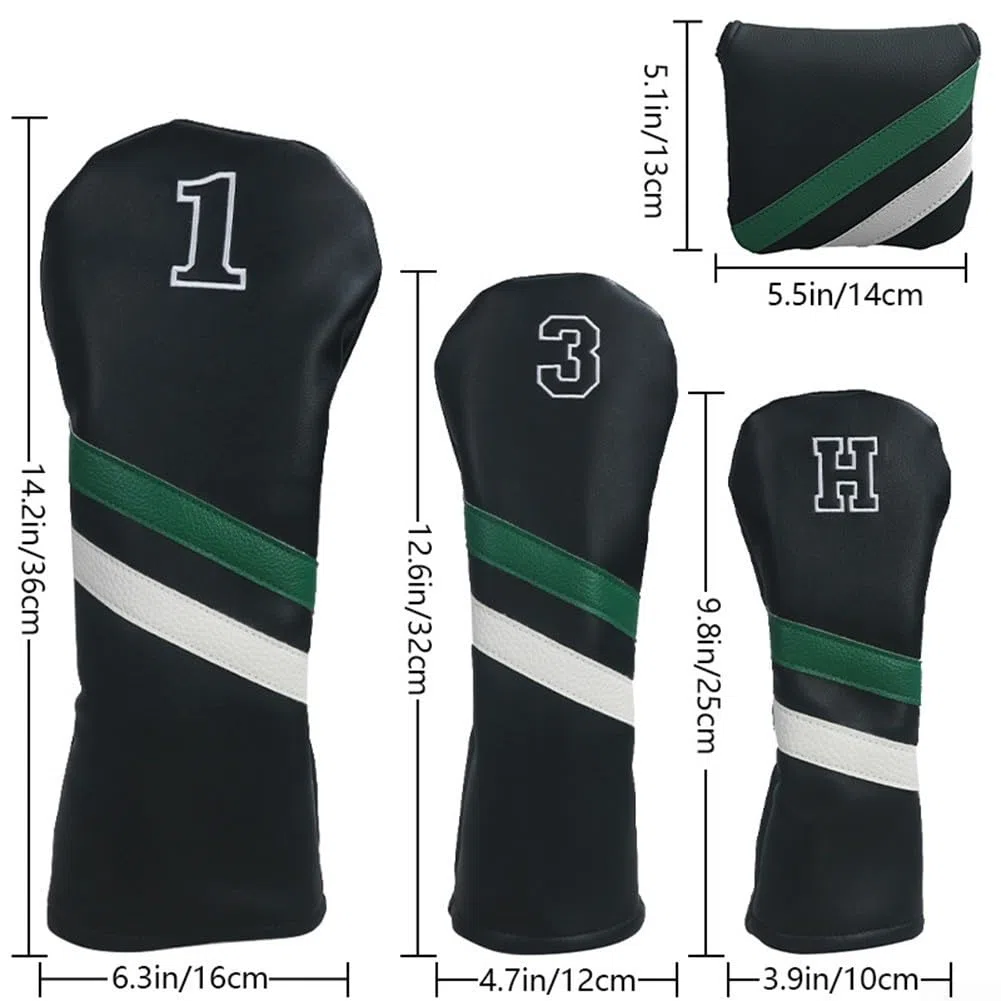 Fundas para cabeza de palo de golf, con etiquetas de números 1/3/5/H, piel sintética, juego de protección impermeable