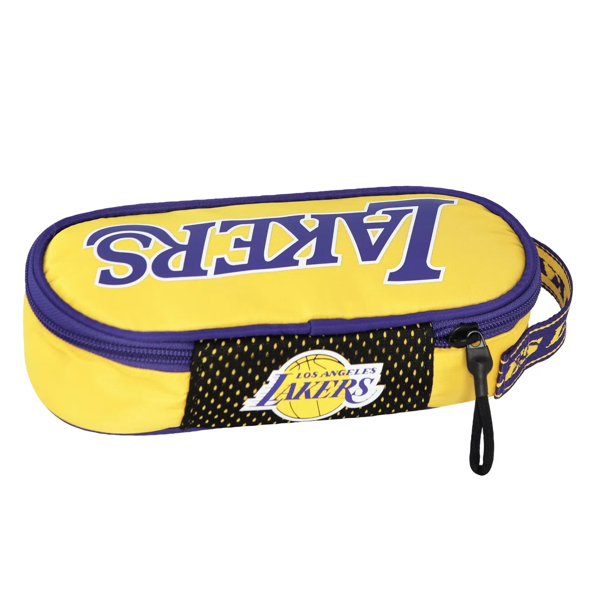 NBA - Estuche Ovalado organizado Oficial de la NBA, Ligero y Compacto, con Bolsillo Interior y Divisor con Trabillas elásticas, Ideal para papelería, 22 x 9,5 x 5,5 cm