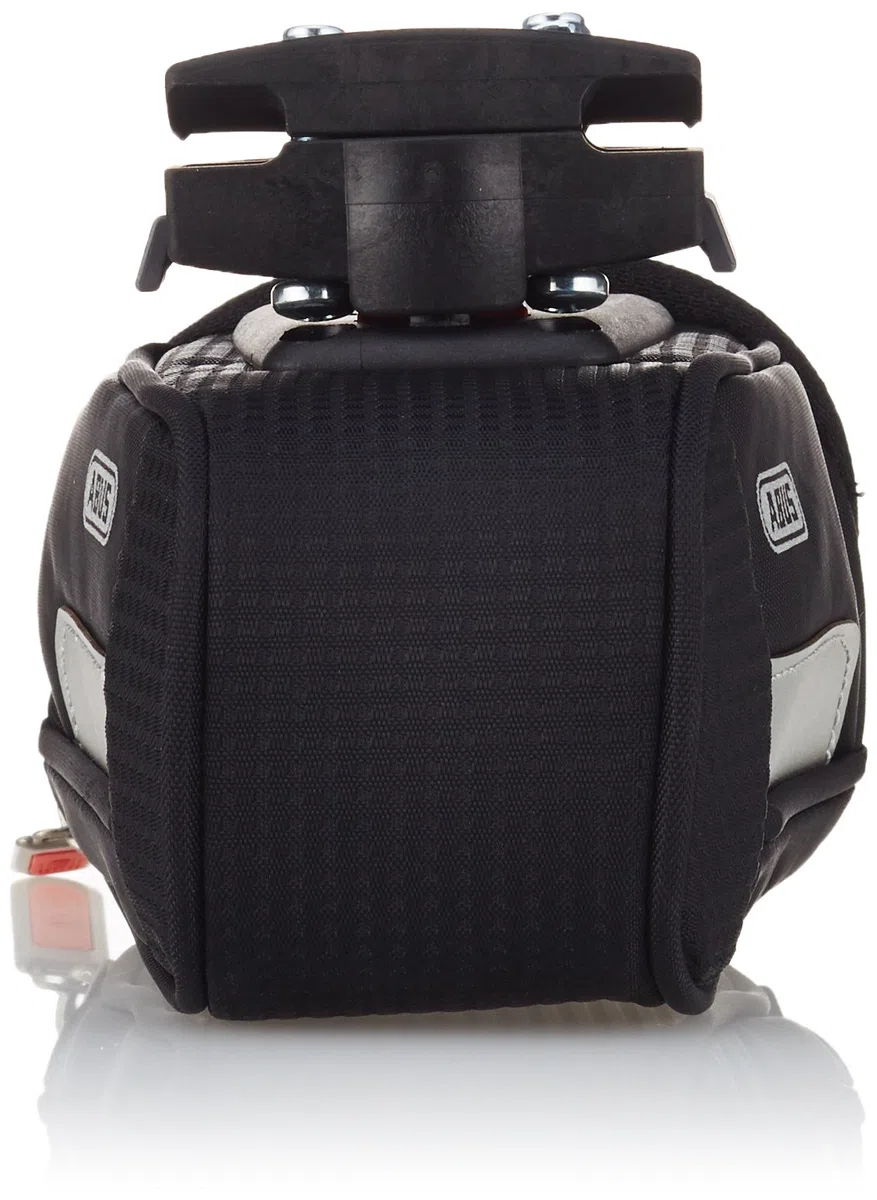 ABUS bolsa de sillín Oryde ST 2085 KF - Bolsa de bicicleta con cubierta para la lluvia - 145 mm x 75 mm - 0,7 litros de capacidad, negro