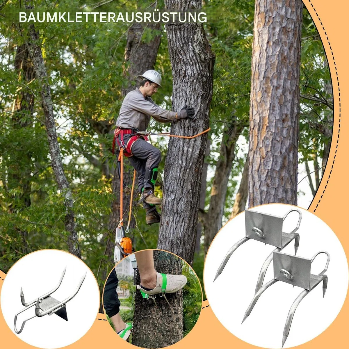 Pinchos para trepar árboles, Equipo de Escalada de árboles, Zapatos para Garras de Gato, Equipo Antideslizante portátil para podadores de árboles