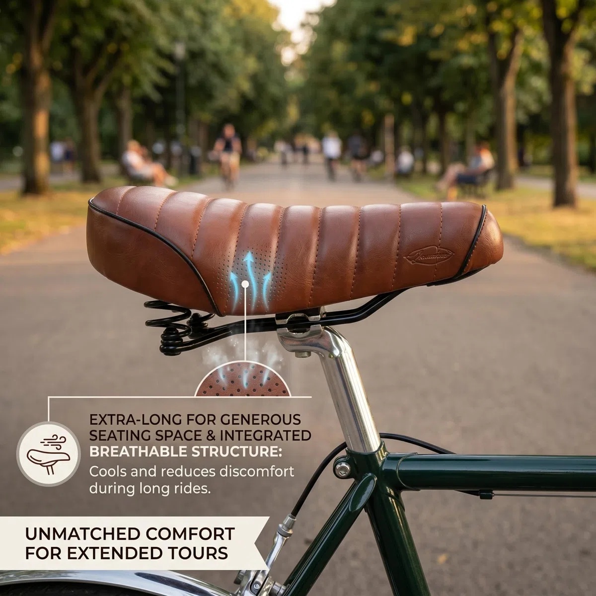 Asientos para Bicicleta eléctrica, Asiento de Bicicleta eléctrico Ancho y cómodo con absorción de Impactos, Asiento de de Repuesto extendido Transpirable, Negro, eléctrico