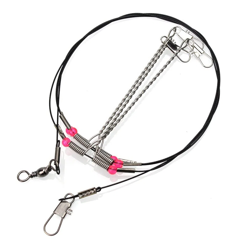 10 piezas de alambre de pesca ers hilo de pescar, acero inoxidable trace Wire ers línea de pesca ers con Snap & Swivel