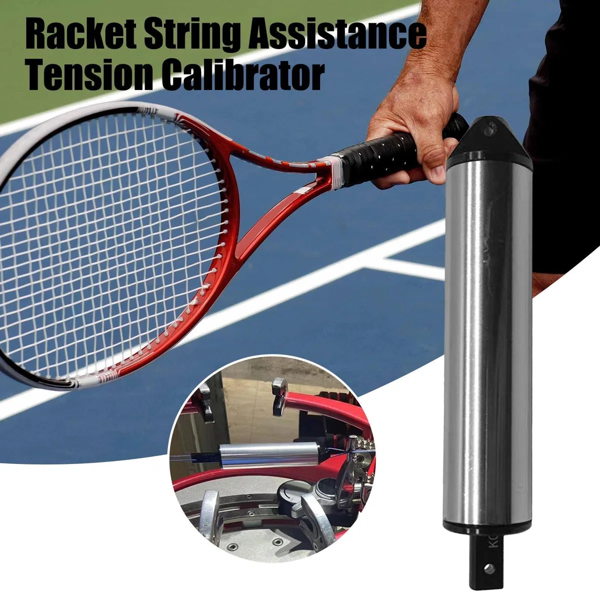 Calibrador de tensión de Raqueta de bádminton | de tensión de medidor de Hilo - Herramienta precisa para medir y Ajustar la tensión de la Raqueta de práctica de Tenis