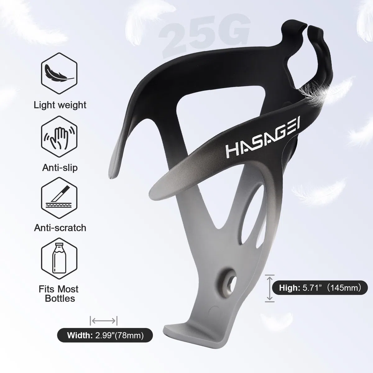 HASAGEI Soporte para Botella de Agua para Bicicleta con Botella de 24 onzas, diseño Antideslizante Duradero a Prueba de Fugas, Ligero y Ajuste Universal para Accesorios de Ciclismo de montaña