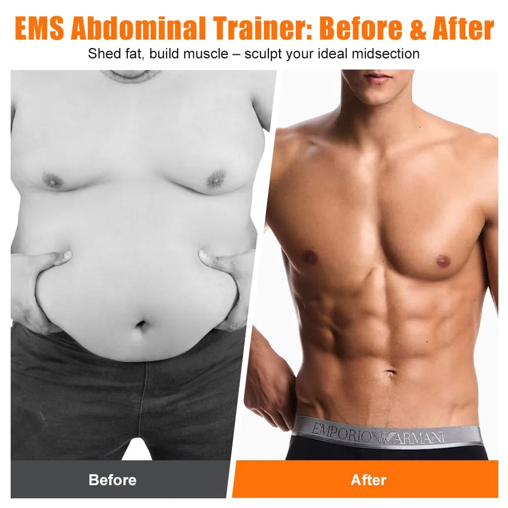 Aolso EMS Electroestimulador Muscular - Estimulador Muscular Abdominal, USB Recargable, Hombres Y Mujeres para Abdominales, Brazos, Piernas y Glúteos
