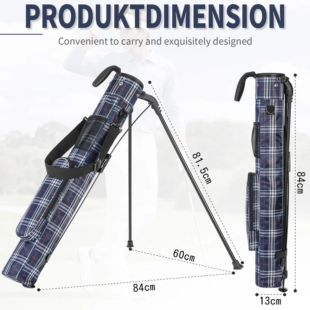 OUUTMEE Pequeña bolsa de golf, maletín para raqueta, autosoporte de golf, maletín y bolsa grande, ultraligera