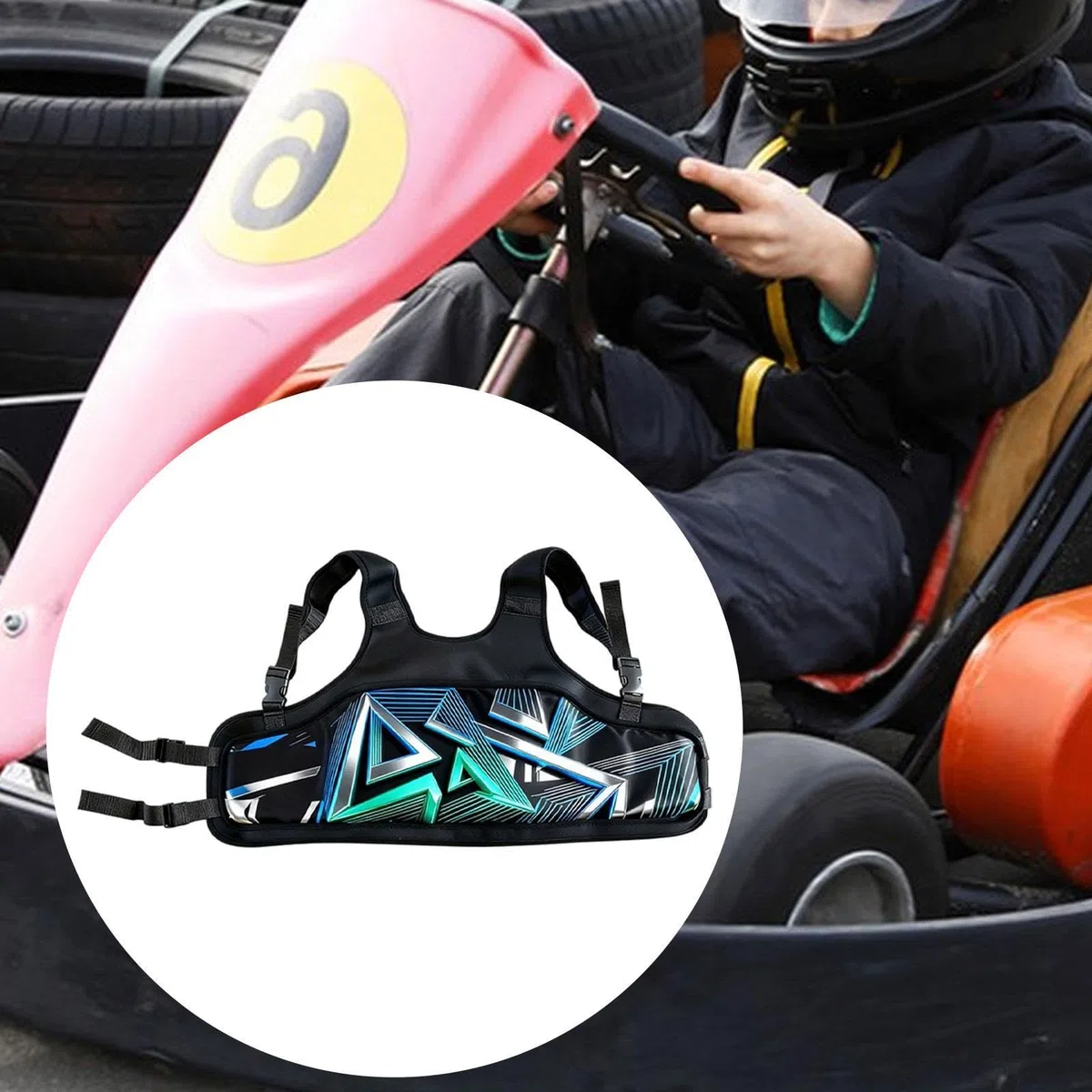 Protector de Costillas para Karting, Cómoda Y Ligera para El Pecho, Azul