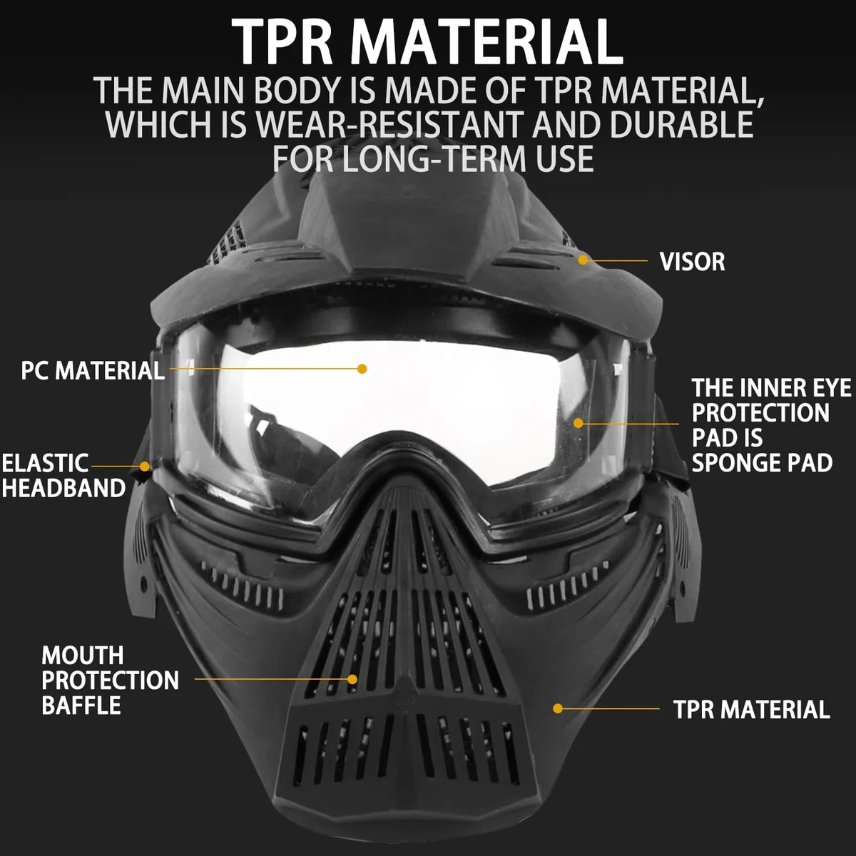Máscara de airsoft, máscara de paintball con protección ocular, resistente a los golpes, para Halloween, cosplay, accesorios de película, paintball CS