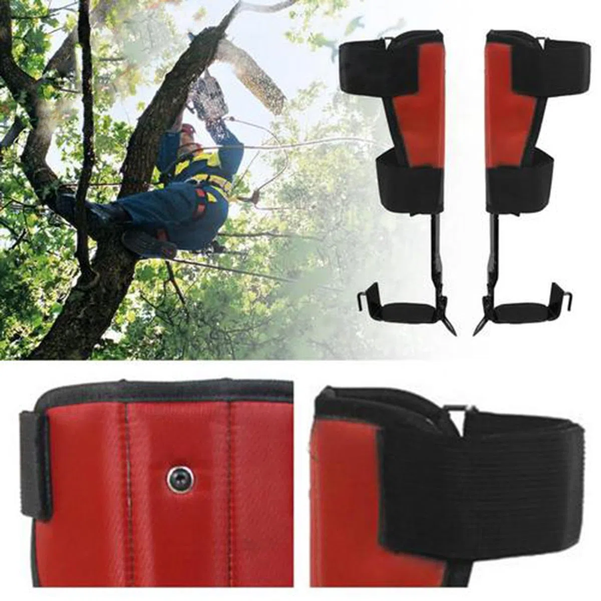 Juego de púas para trepar árboles - Herramienta de acero para trepar árboles | para trepar árboles con correa | Picos de árbol ajustables para equipo de escalada con guantes | Postes de escalada
