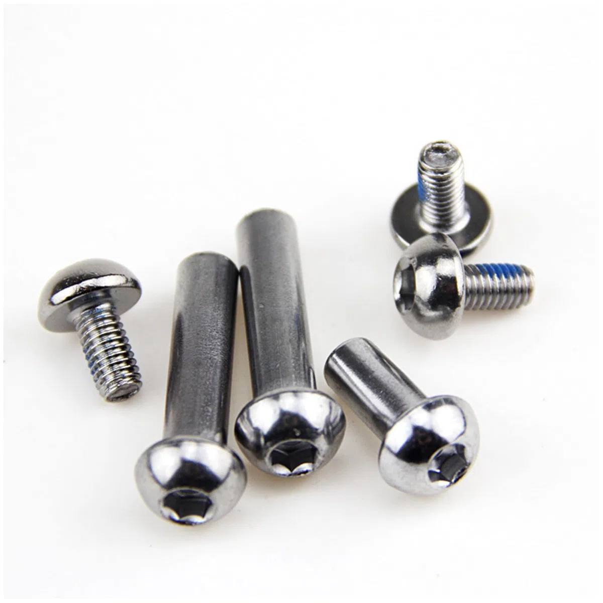 Tornillo amortiguador trasero MTB de 25-86 mm, suspensión completa, pernos M8 semicirculares hexagonales de bloqueo, 4 juegos (plata, 86 mm)