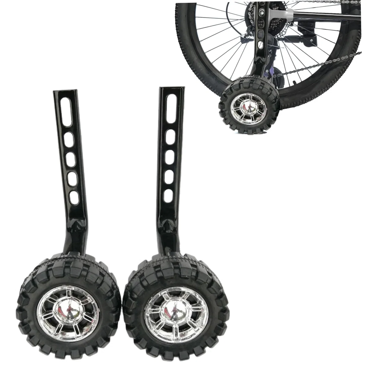 Rueditas de entrenamiento para bicicleta, 1 par, resistentes, silenciosas y estables, universales, para niños, de 12, 14, 16, 18 y 20 pulgadas.