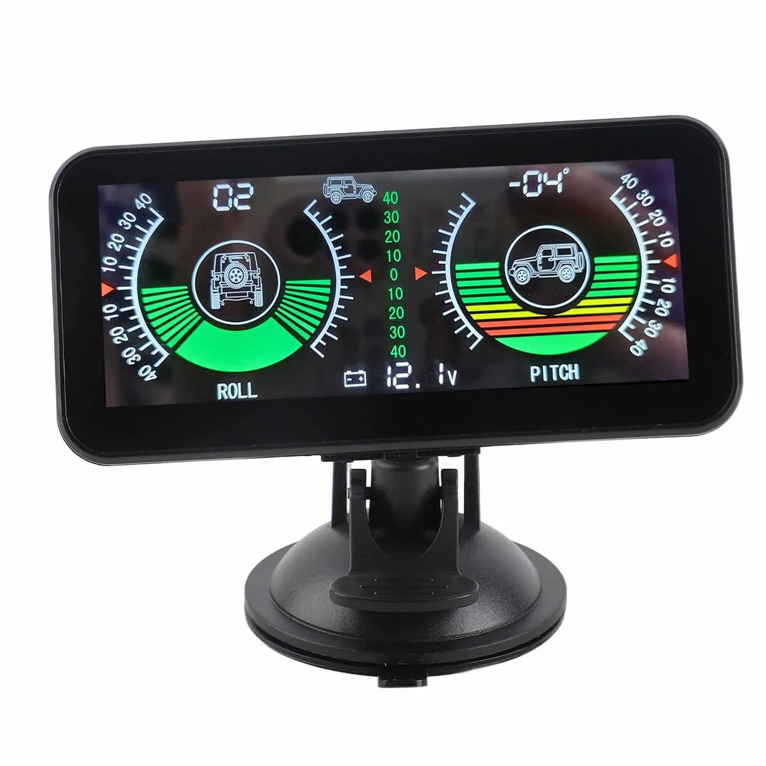 Inclinómetro de Automóvil, Color HD LCD Pantalla LCD de Alta Resolución Pantalla de Inclinación Automotriz Inteligente Universal con Alerta de Alarma para Vehículos Todoterreno
