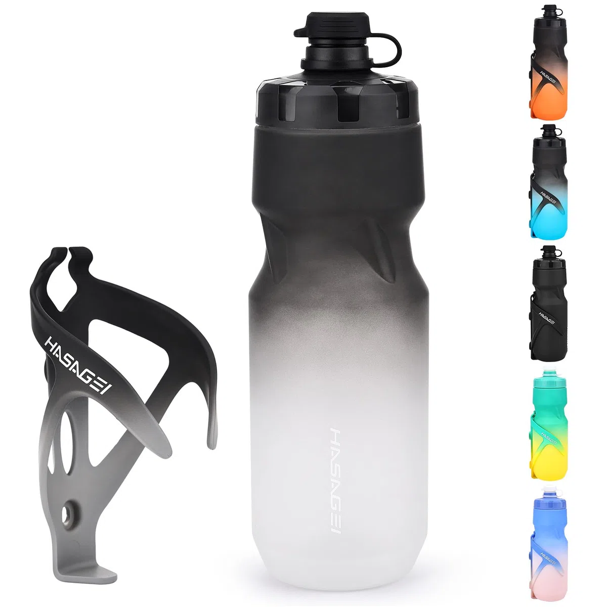 HASAGEI Soporte para Botella de Agua para Bicicleta con Botella de 24 onzas, diseño Antideslizante Duradero a Prueba de Fugas, Ligero y Ajuste Universal para Accesorios de Ciclismo de montaña