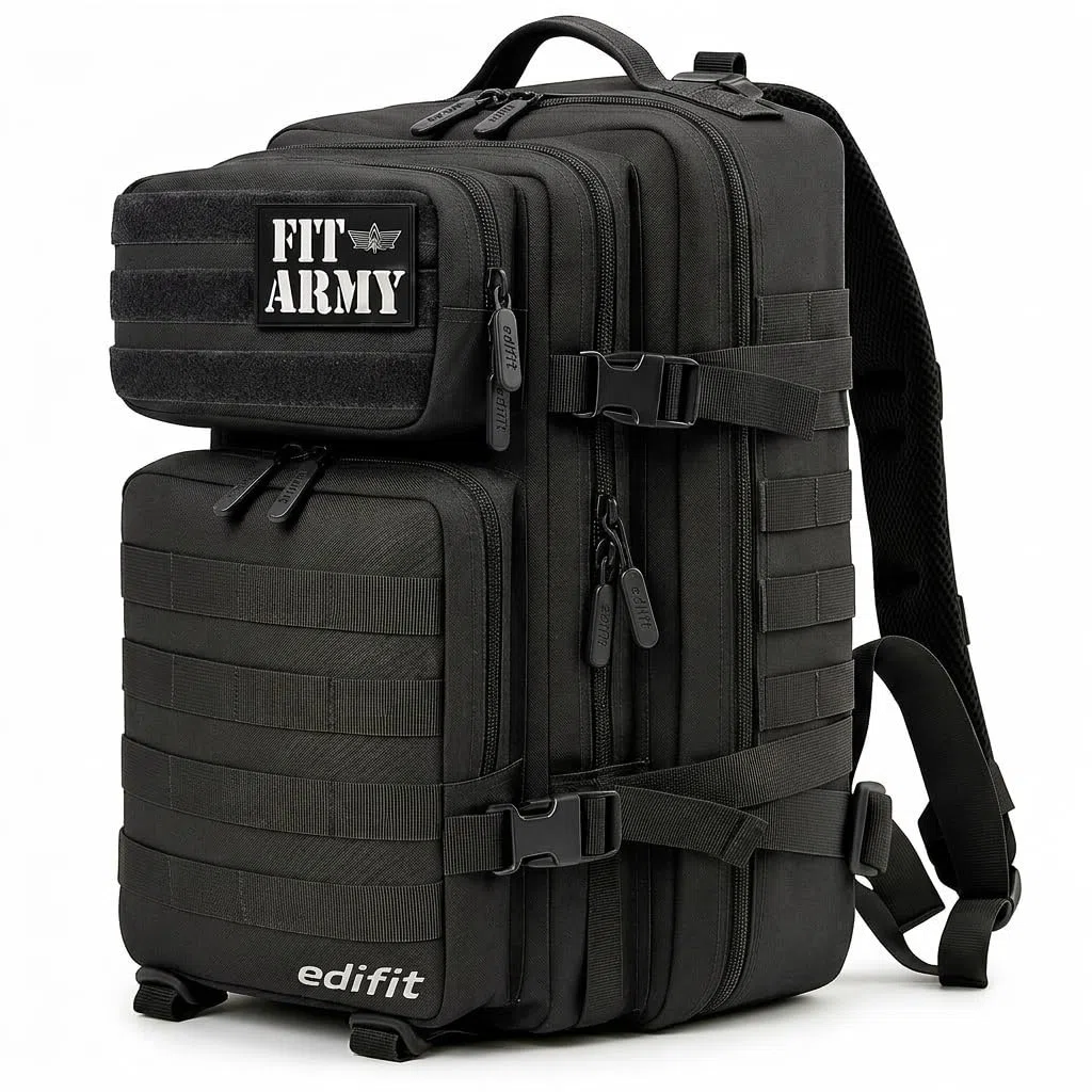 EDIFIT, Mochila Crossfit, 45L, Militar, Tactica, para Gimnasio, Senderismo, Acampada o Supervivencia, Unisex, Impermeable, Resistente, con Multiples Bolsillos